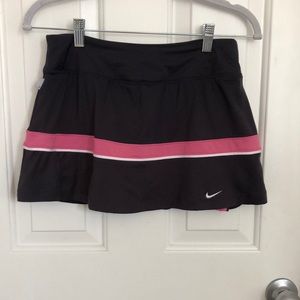 Nike grey and pink dri-fit tennis skirt with built-in shorts